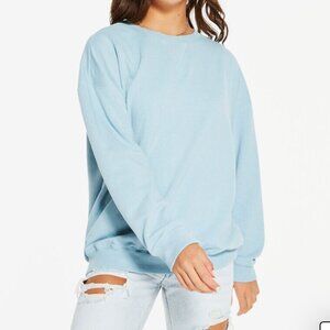 Aeropostale Light Blue Oversized Crew Sweatshirt